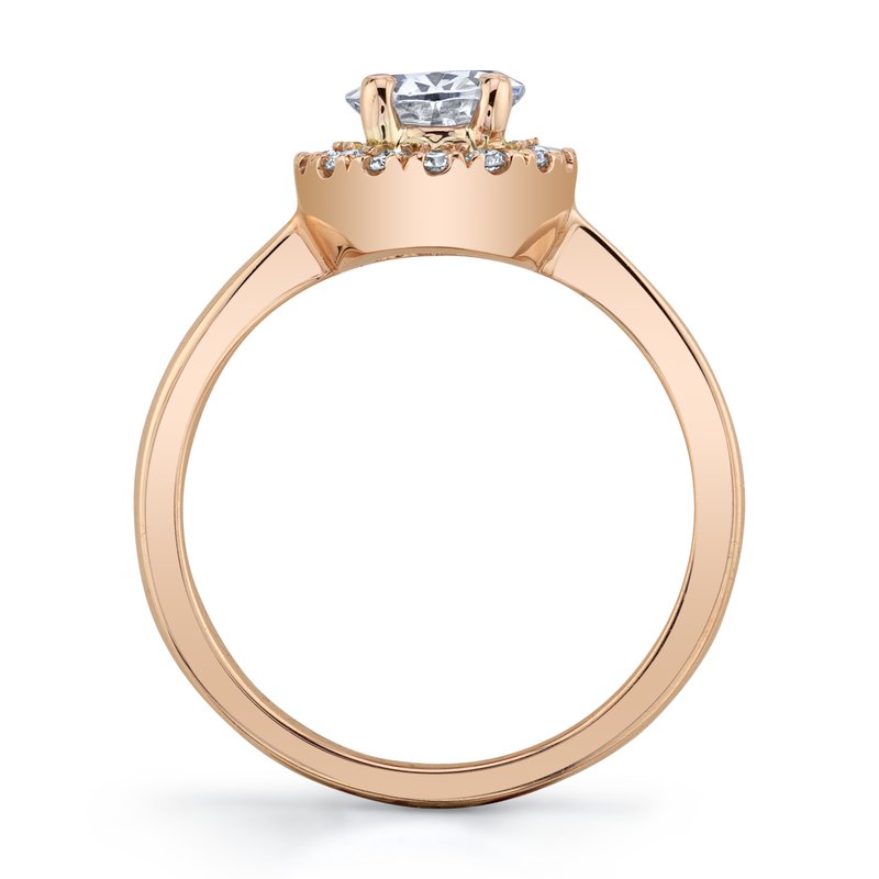 14k Rose Gold Engagement Ring Solitaire with Halo Set With 2.00 CRT Oval Cut Lab-Grown Diamond