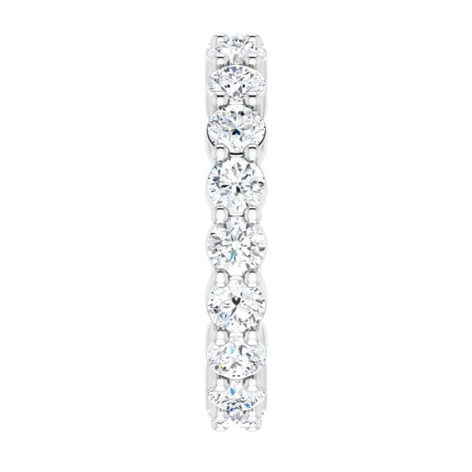 14K White Natural Diamond Eternity Band
