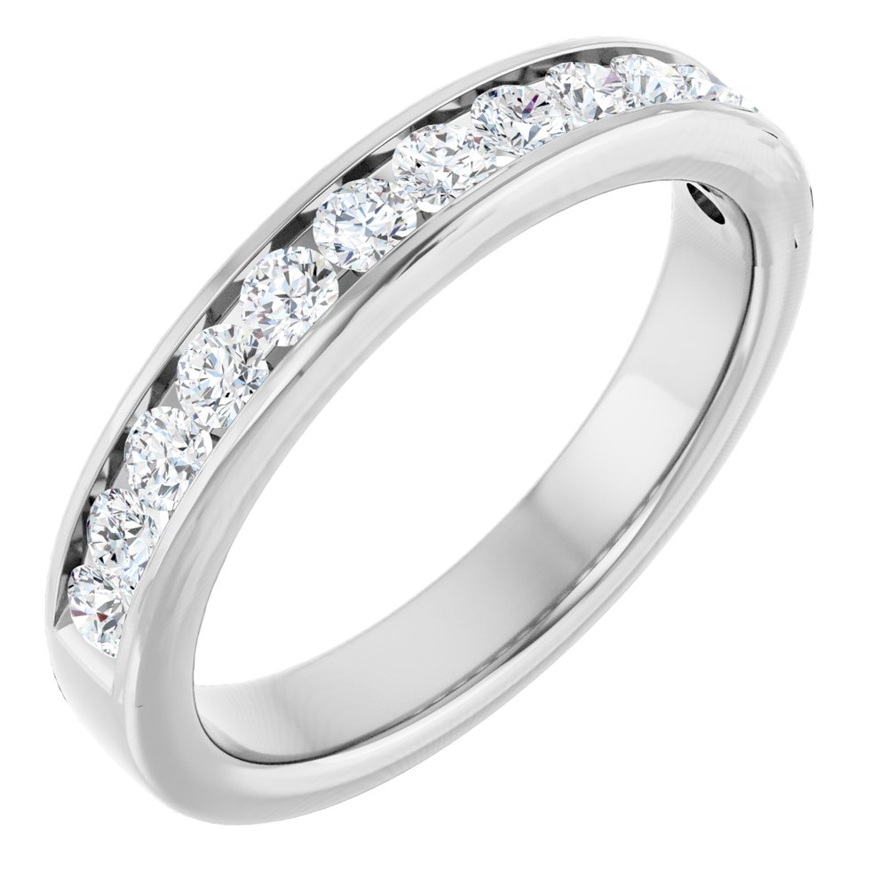 14K White 5/8 CTW Lab-Grown Diamond Channel Set Anniversary Band