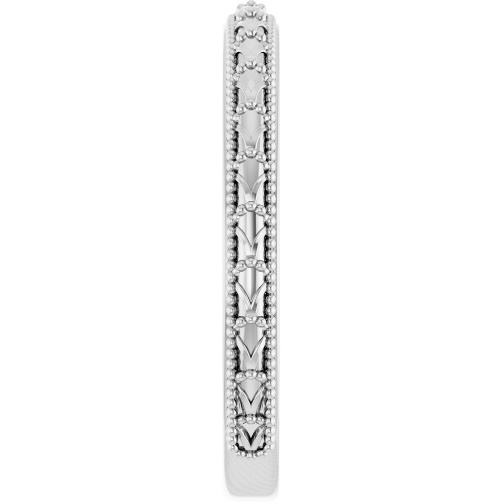 14k Gold 2.5mm Milgrain Sculptural Ladies' Band
