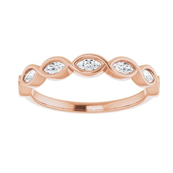 14K Rose 1/3 CTW Natural Diamond Anniversary Band