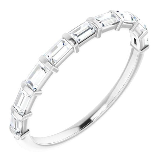 14K White 3/8 CTW Natural Diamond Anniversary Band
