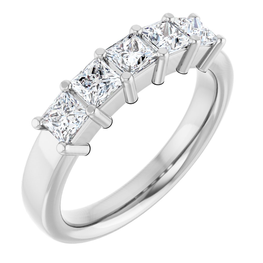Platinum 1 CTW Natural Diamond Anniversary Band