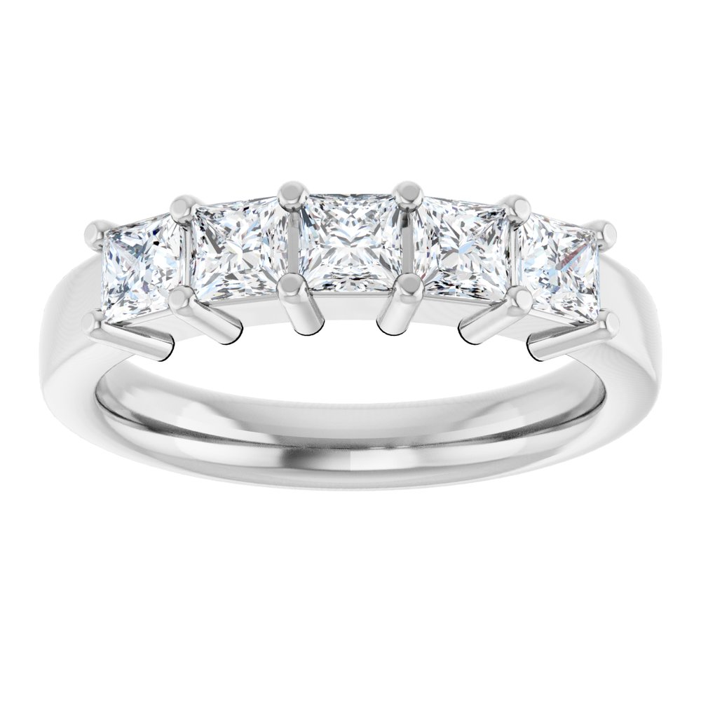 Platinum 1 CTW Natural Diamond Anniversary Band