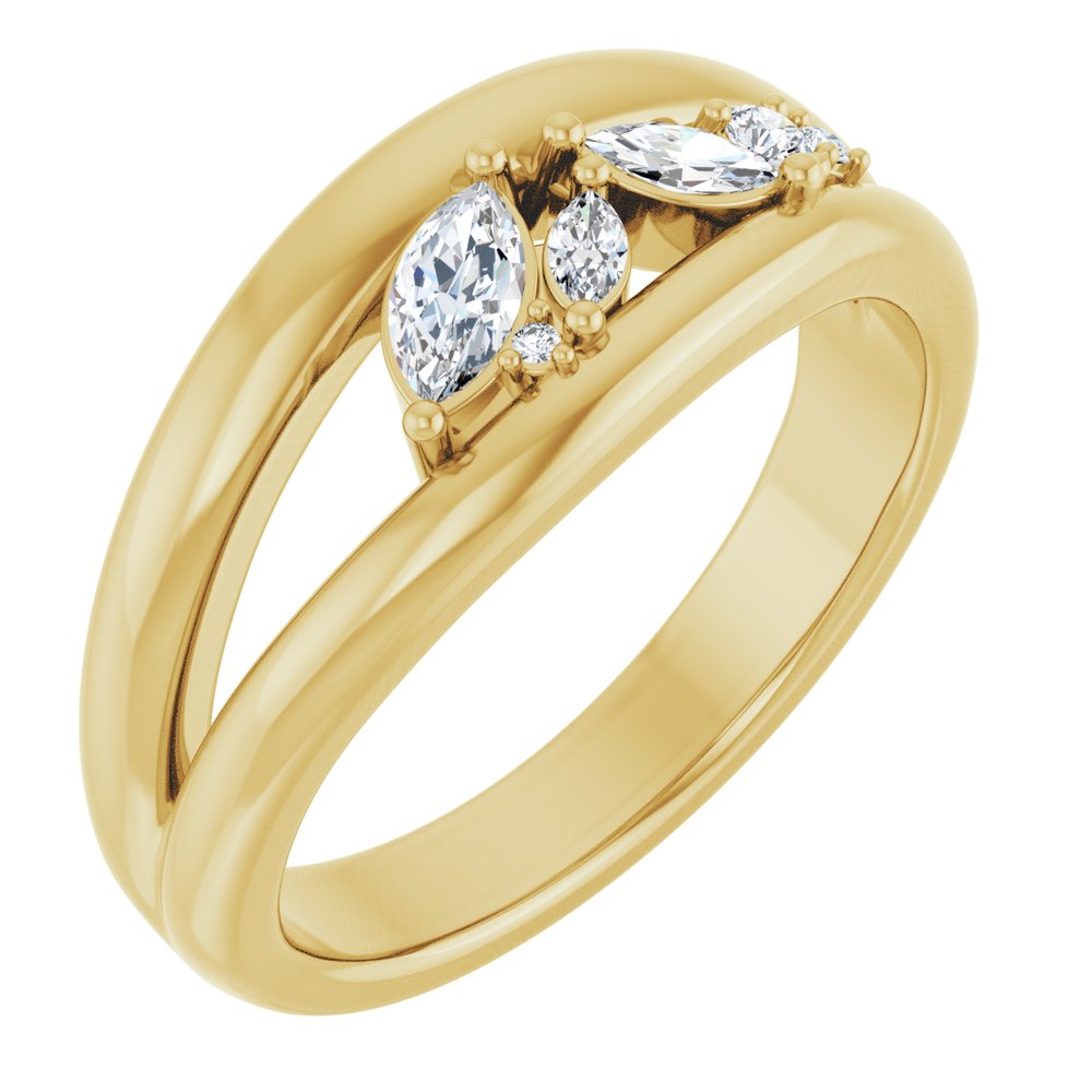 14k Yellow Gold Natural Diamond Fashion Ring – Global Rings Jewelry