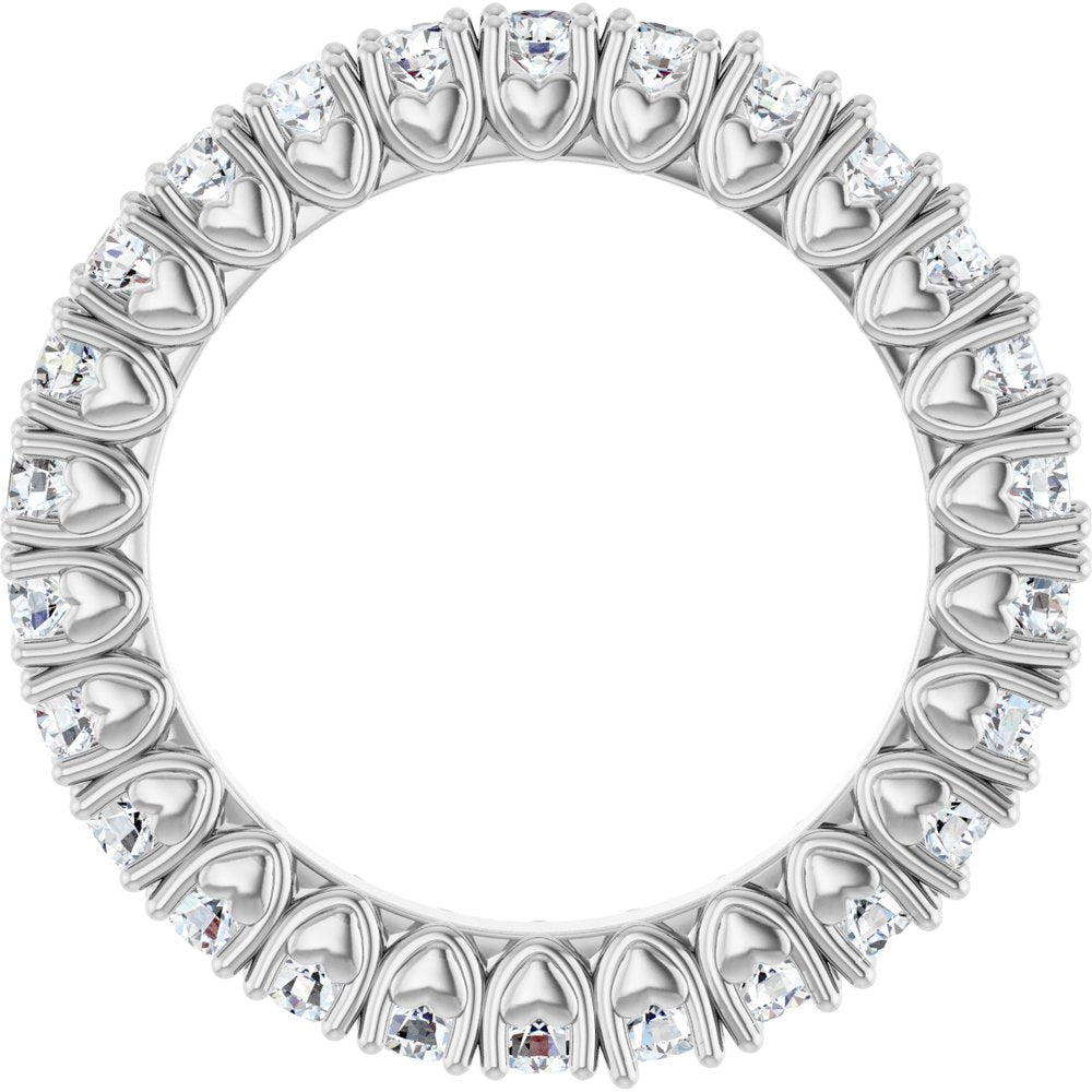 14k Gold Lab-Grown Diamond Hidden Heart Eternity Band