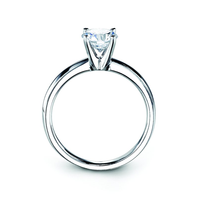 White Gold Classic Solitaire Half Round