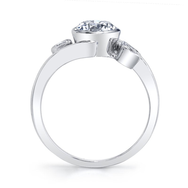White Gold Vintage Bezel designer ring