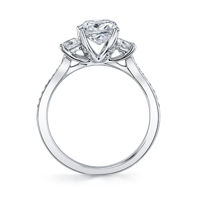 Classic Three Stone Cushion Cut Engagement Ring