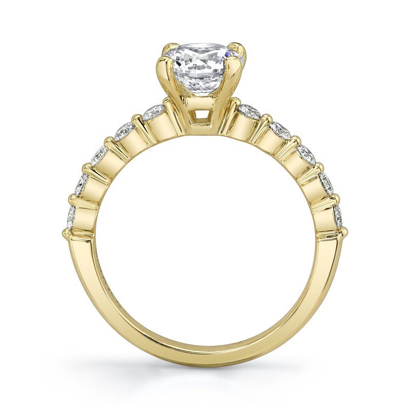 Yellow Gold And Diamond Ring set In A Shared Stle Setting