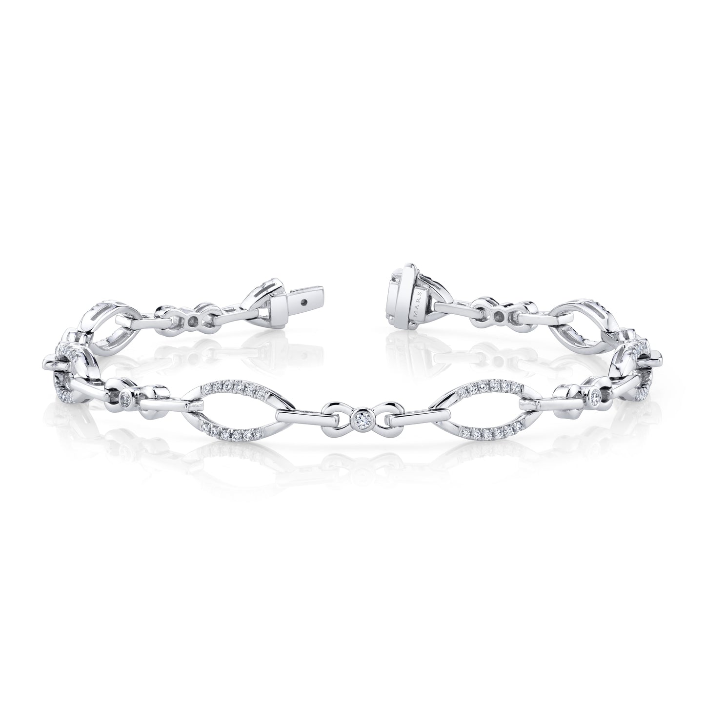 0.54 CRT Open Oval Diamond Bangle Bracelet