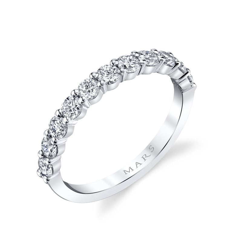 14k White Gold 0.75 CRT Shared Four Prong Ladies' Band