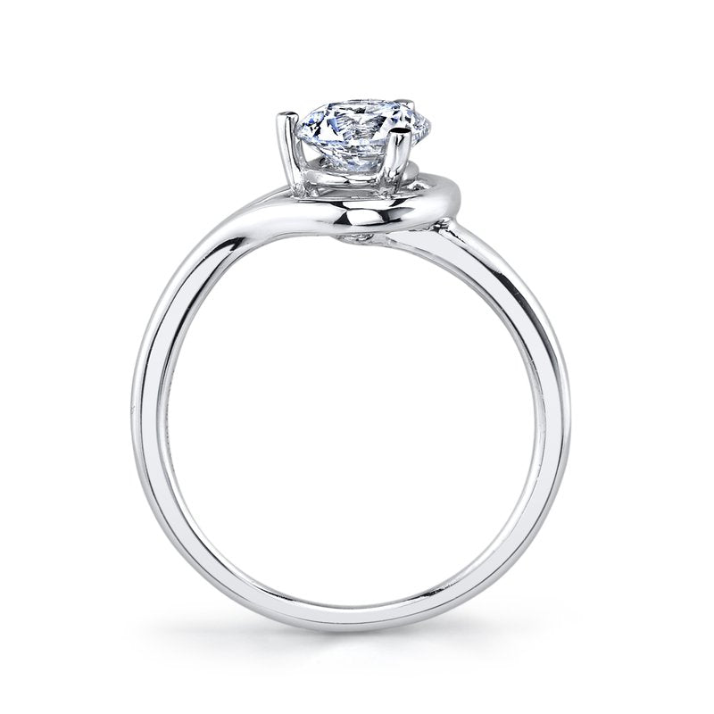14k White Gold Custom Solitaire Engagement Ring Set With 2.00 CRT Round Brilliant Cut Lab-Grown Diamond