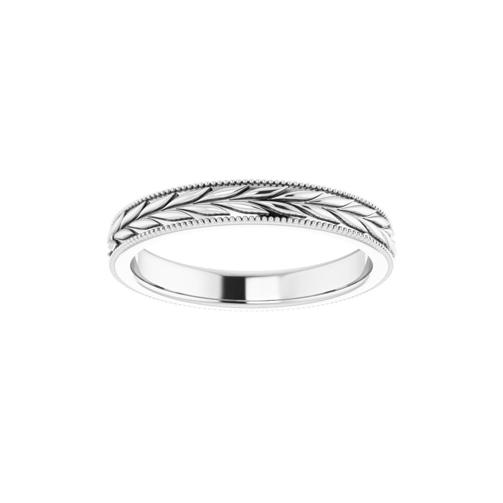14K Rose Gold 3 mm Milgrain Edge Wheat Pattern Ladies' Band