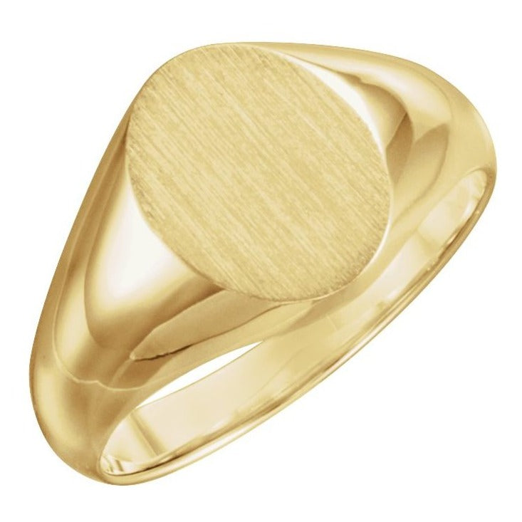 14K Yellow Oval Signet Ring