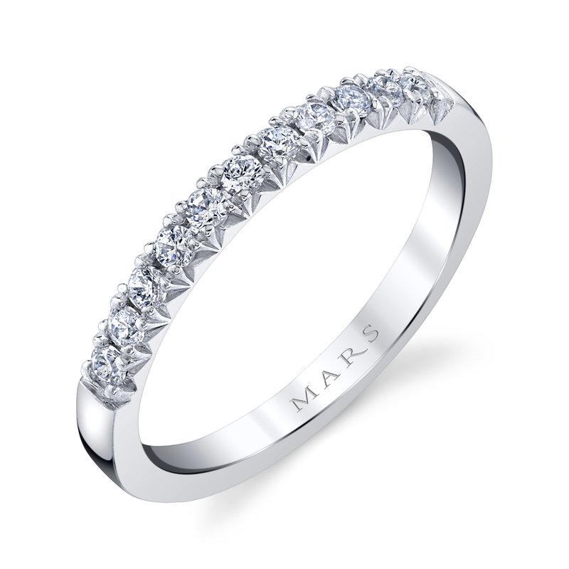 14k White Gold 0.25 CRT Fishtail Pave Ladies Band