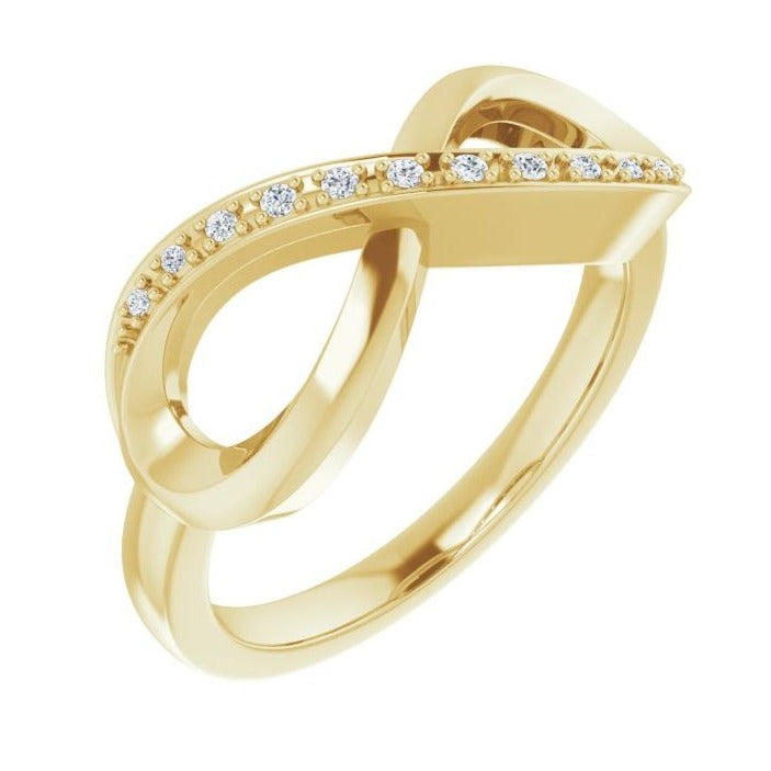 14K Yellow .05 CTW Natural Diamond Infinity-Inspired Ring