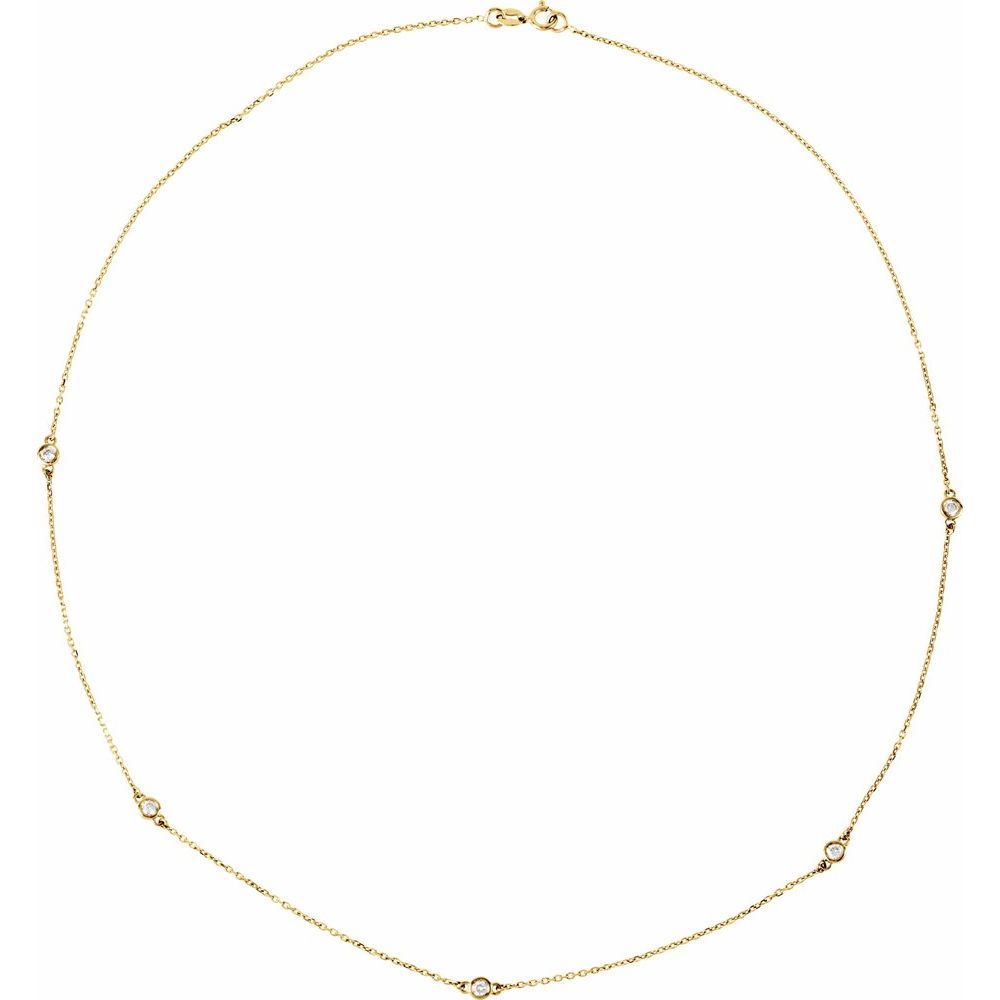 14K Yellow 1/4 CTW Lab-Grown Diamond 5-Station 18" Necklace