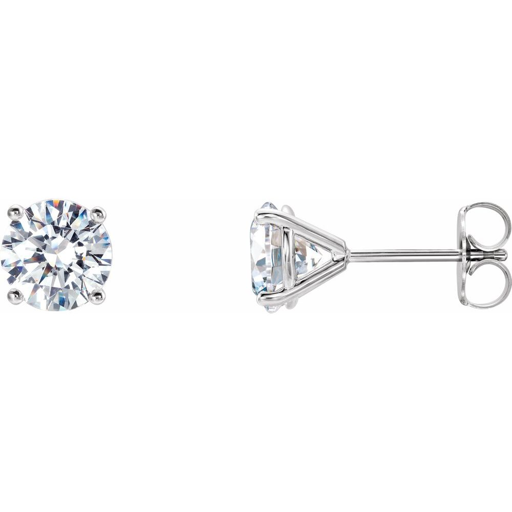 14K White 2 CTW Lab-Grown Diamond 4-Prong Stud Earrings