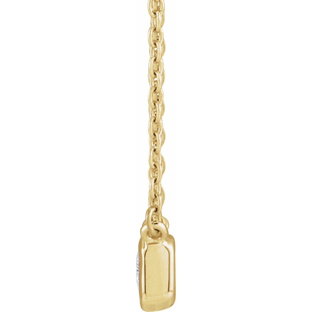 14k Yellow Gold Bezel Emerald Cut Bezel Pendant