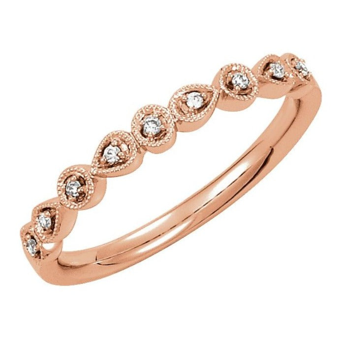 14K Rose .04 CTW Natural Diamond Stackable Ring