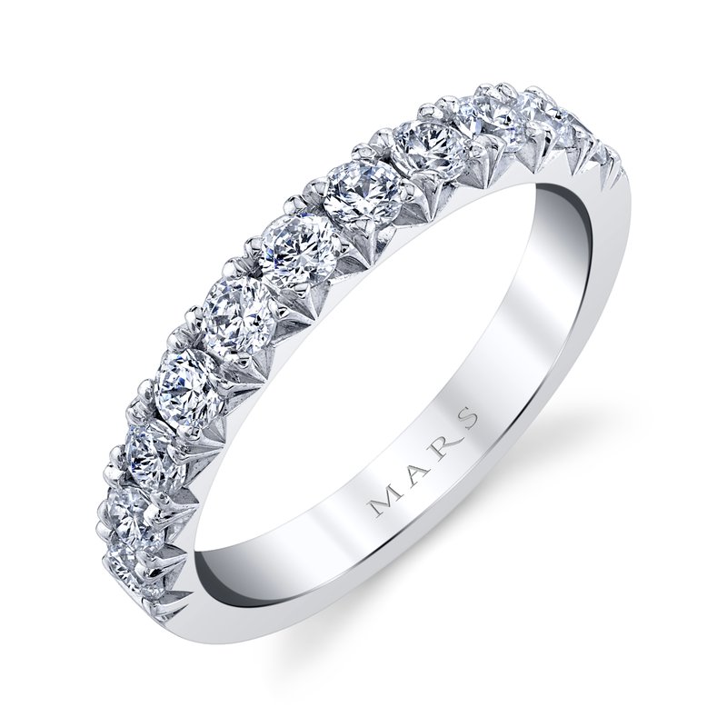 14k White Gold 0.75 CRT Fishtail Pave Ladies Band