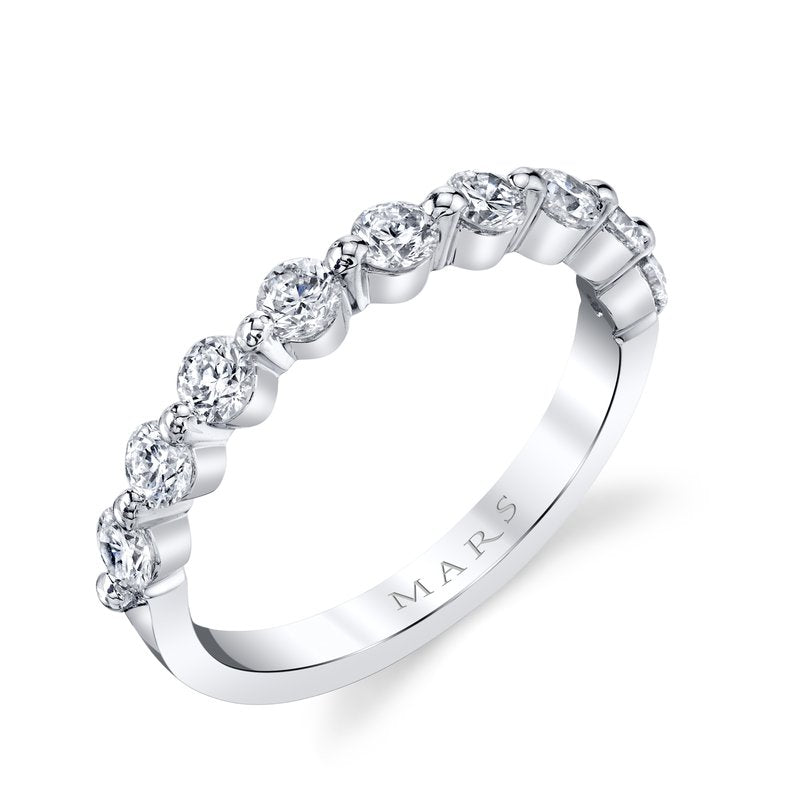 14k White Gold 075 CRT Shared Prong Ladies' Band