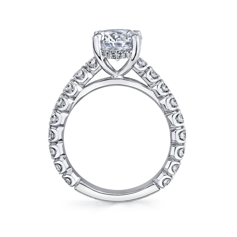 Mars Round Engagement Ring 14K White Gold