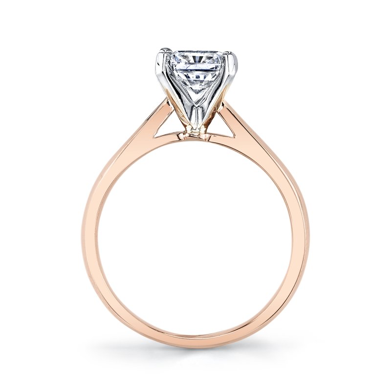 Rose Gold Cathedral Classic setting With A Radiant Cut