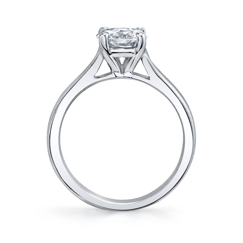 Round Cut Tapered Solitaire Ring