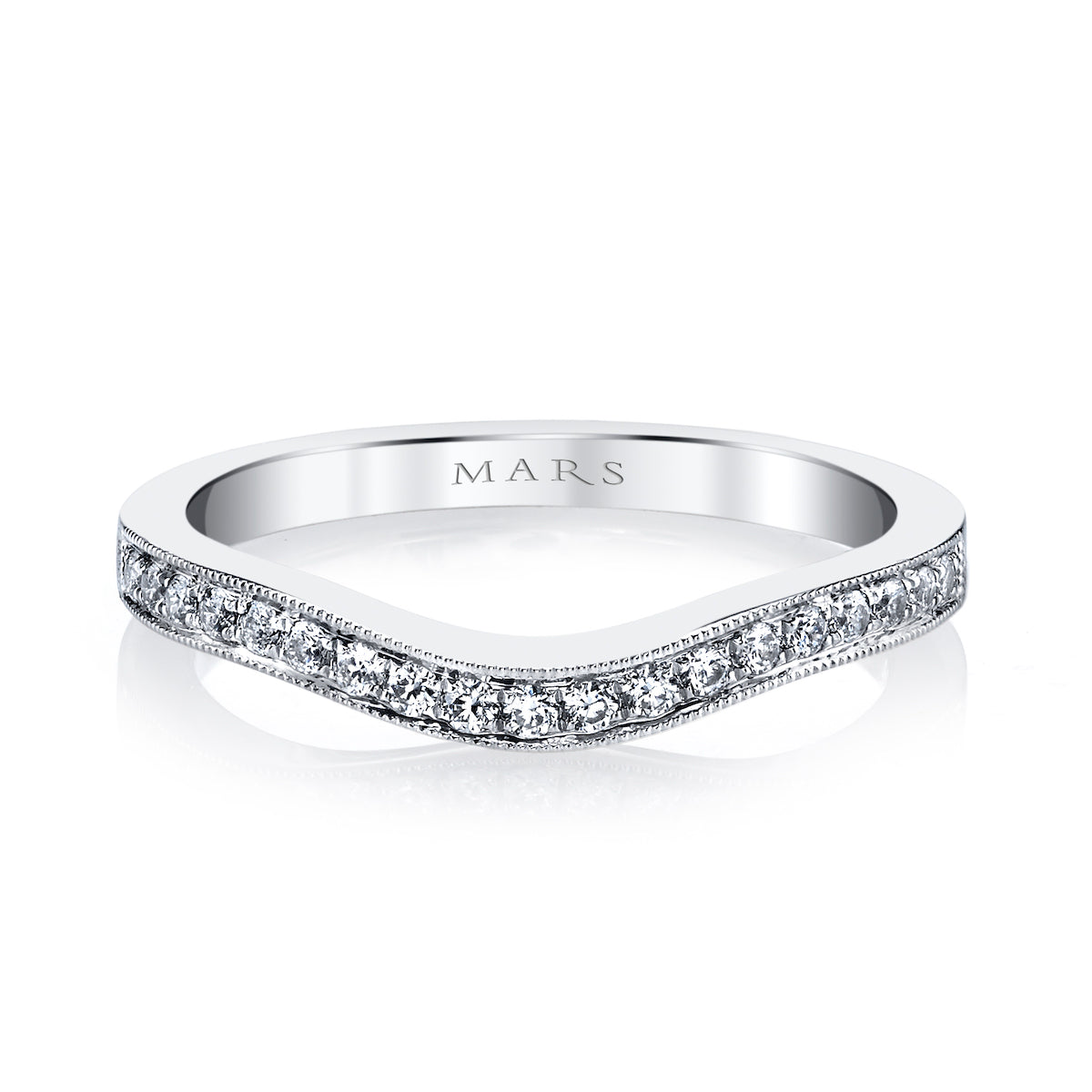 Mars Wedding Band 14K White Gold