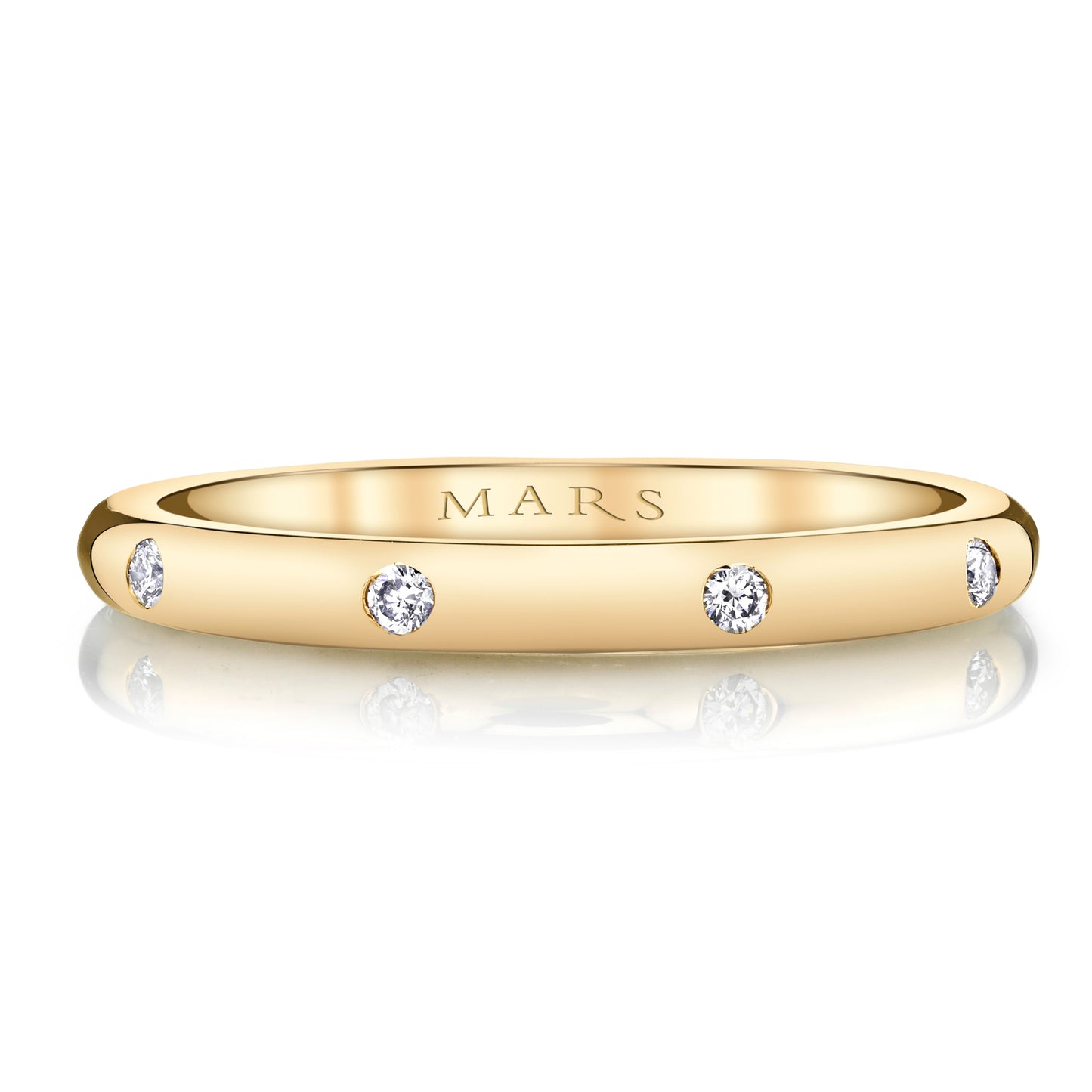14K Yellow Gold Dainty Bezel Band