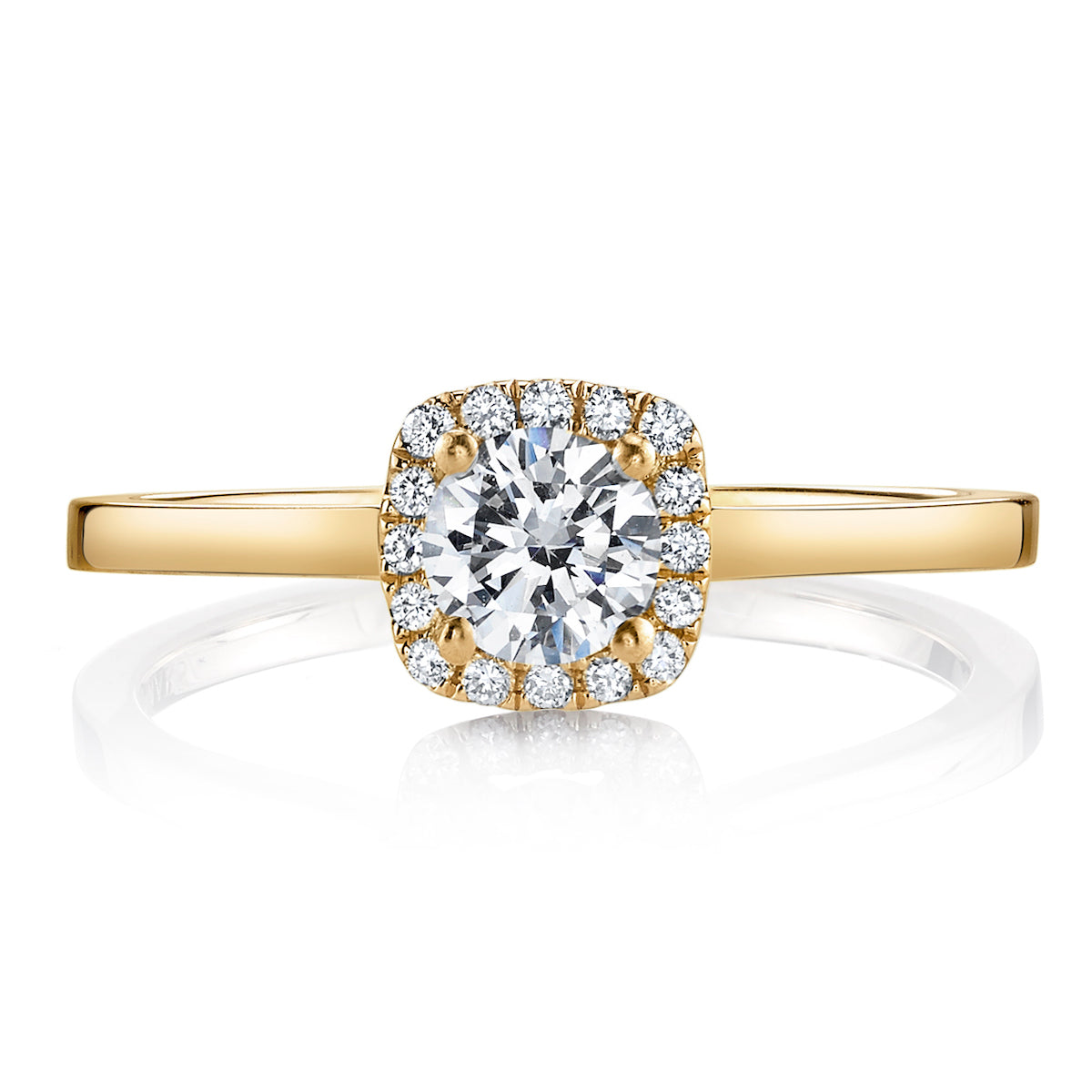 Mars Round Engagement Ring 14K Yellow Gold