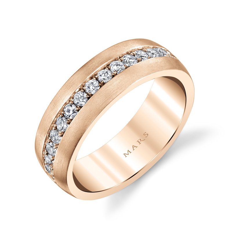 Men's 7mm Satin Finish with 2.00 CRT Diamonds Wedding Band