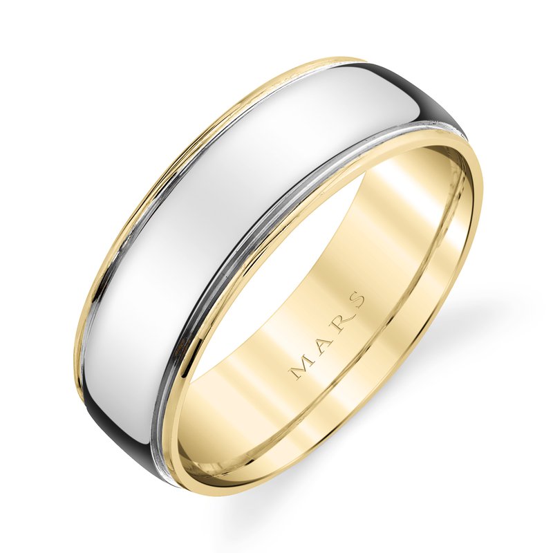 Men's 7mm Two Tone Polished Wedding Band