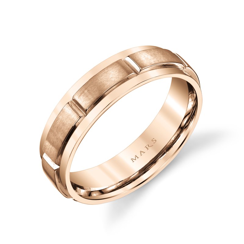 Men's Brushed with Shiny Edge Wedding Band