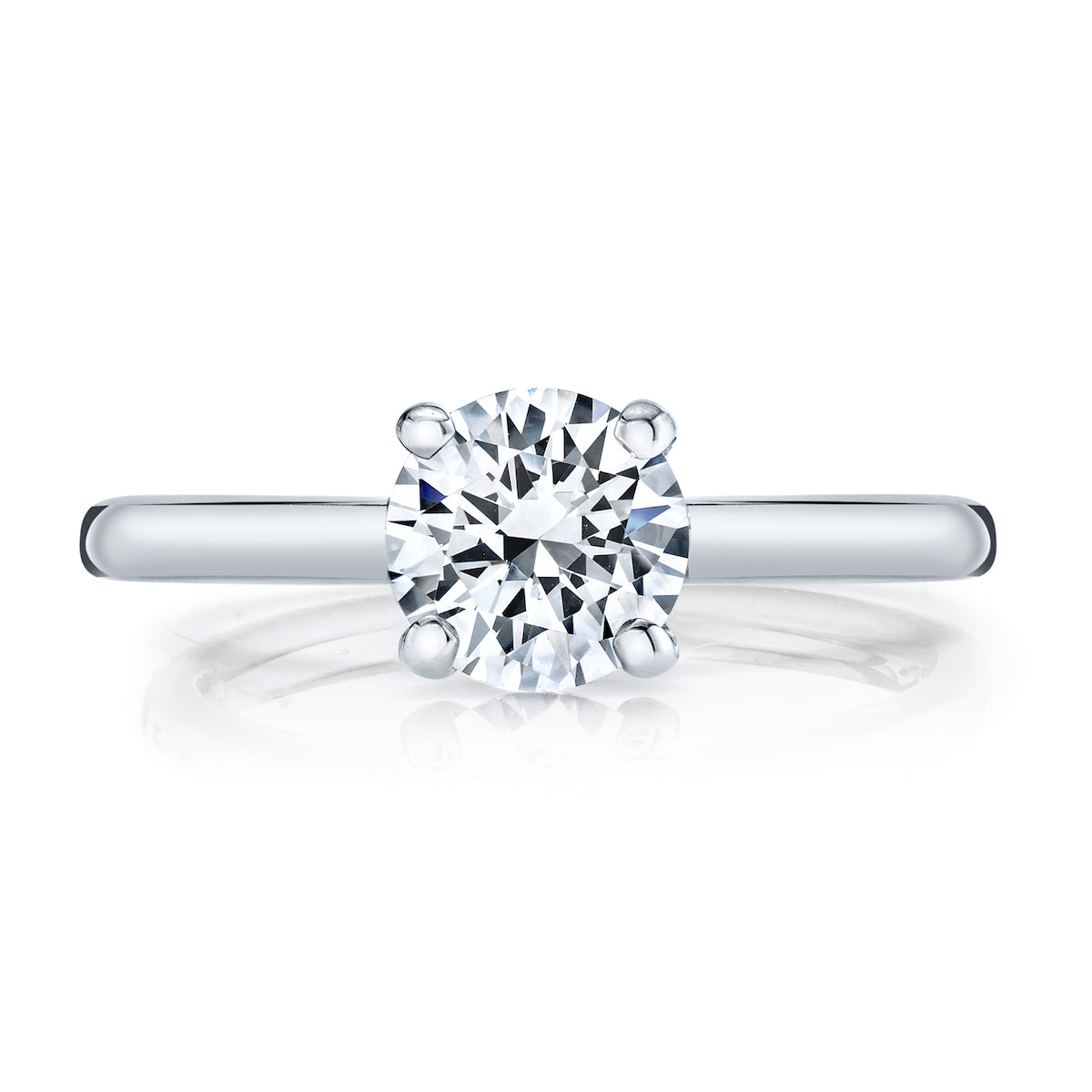 Mars Round Engagement Ring 14K White Gold