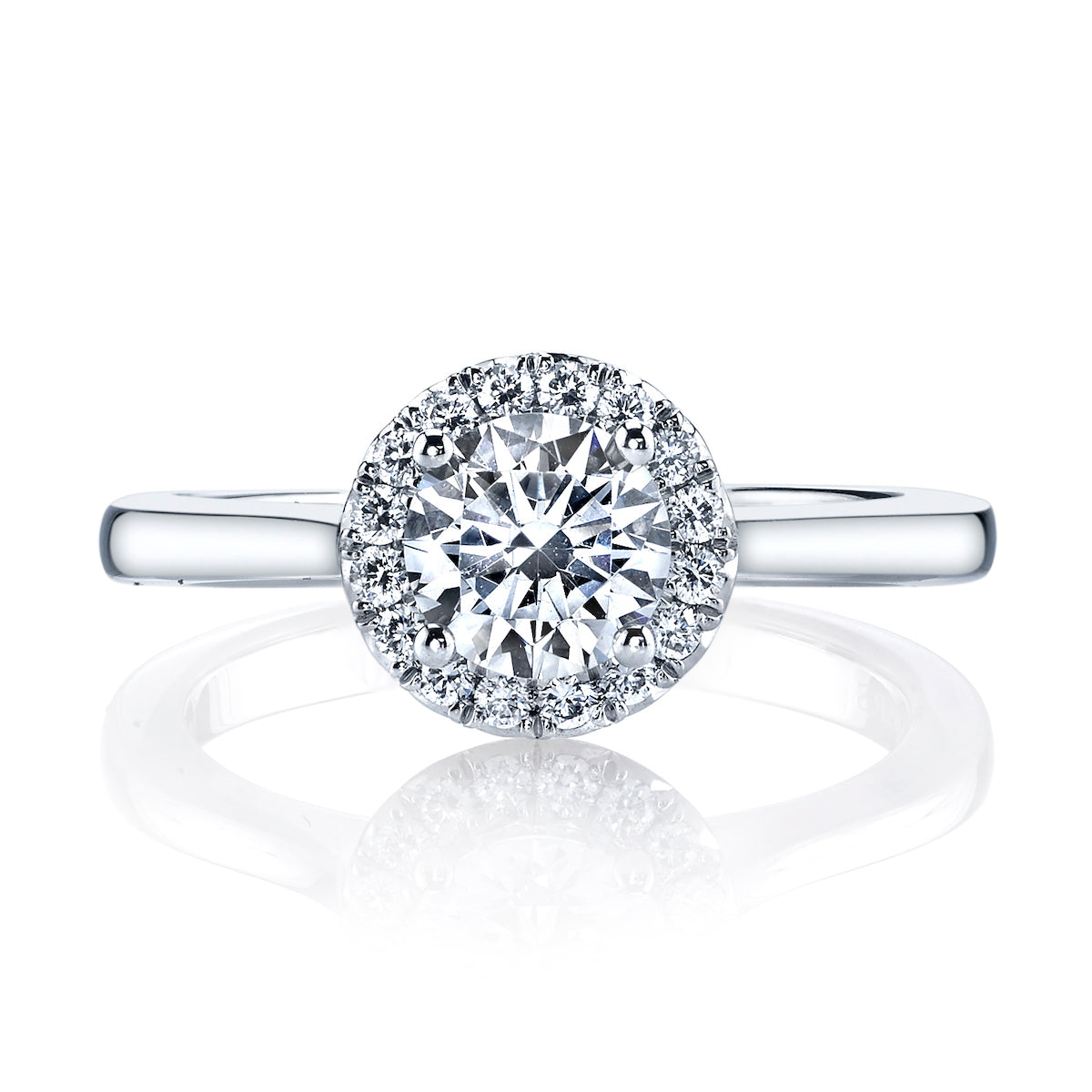 Mars Round Engagement Ring 14K White Gold 27011