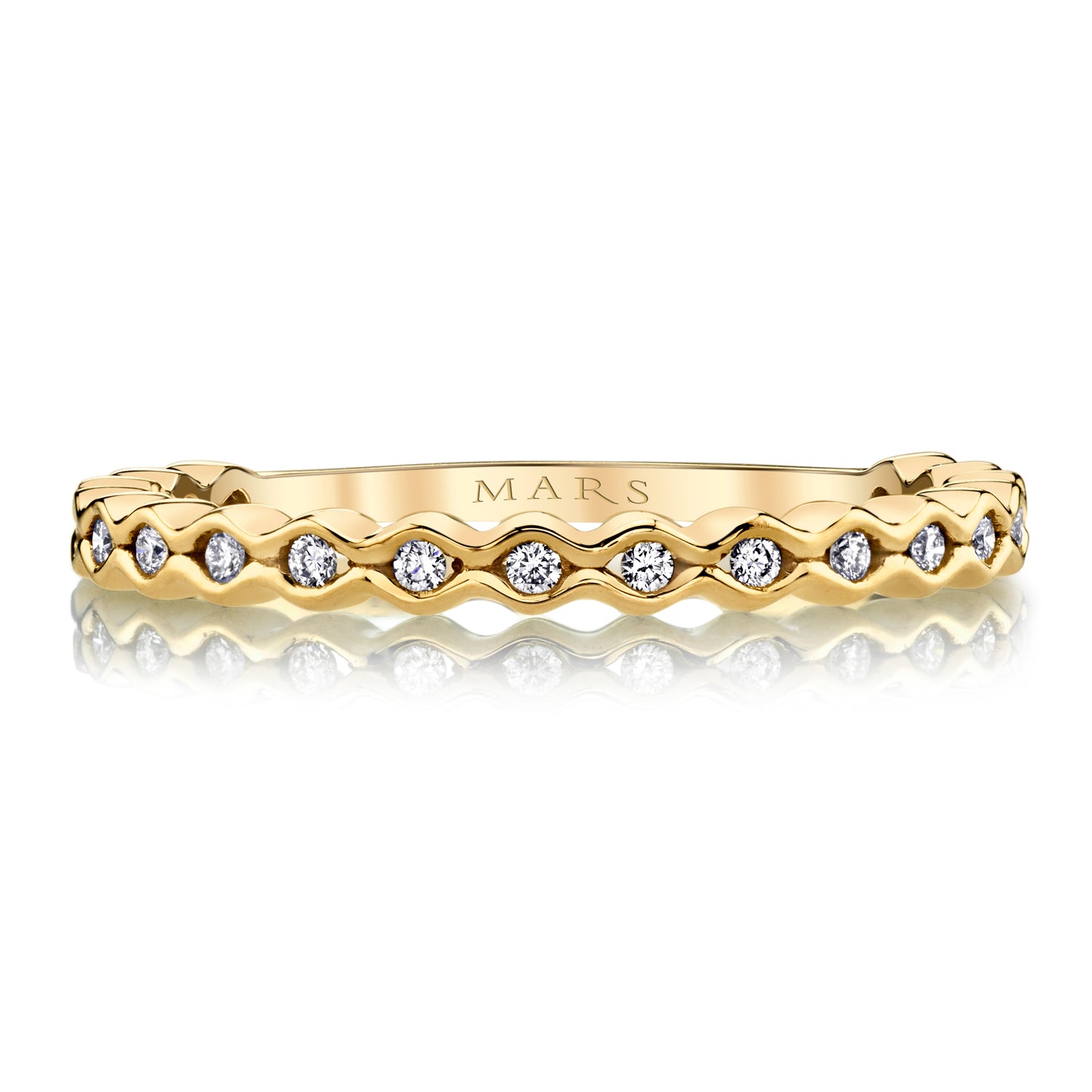 14K Yellow Gold Waves of Light Band