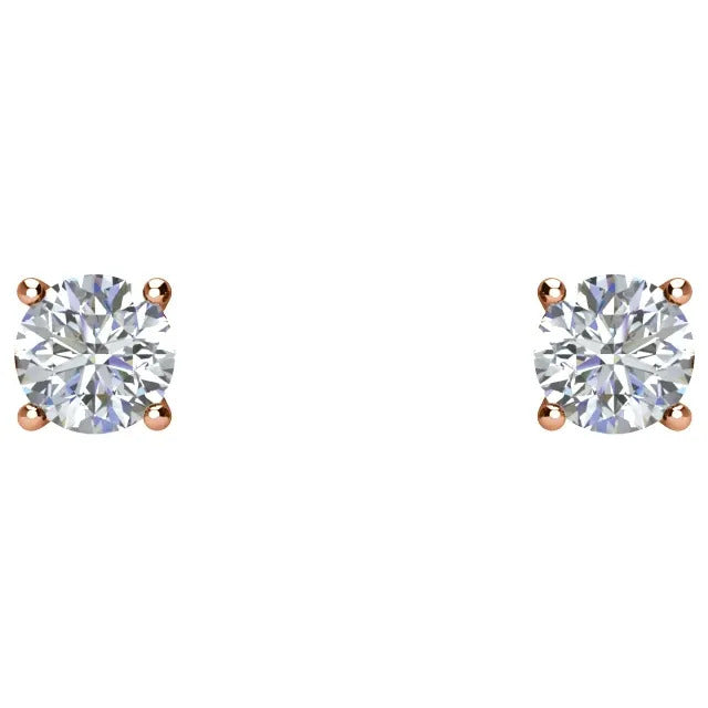 14k Gold 3.00 carat TDW Round Lab-Grown Diamond Stud