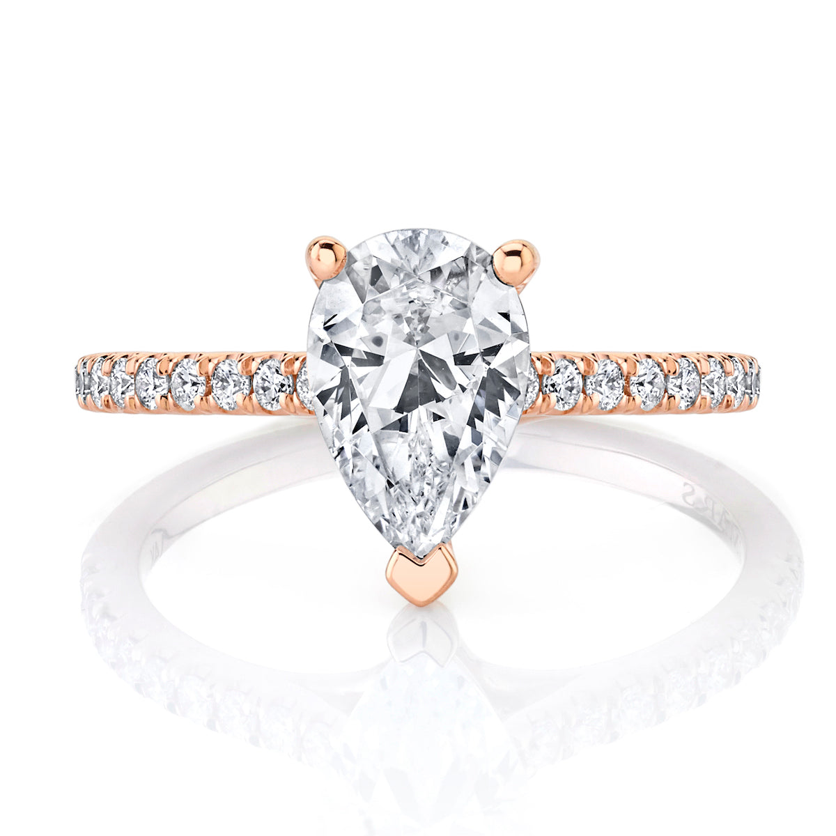 Pear Engagement Ring 14K Rose Gold