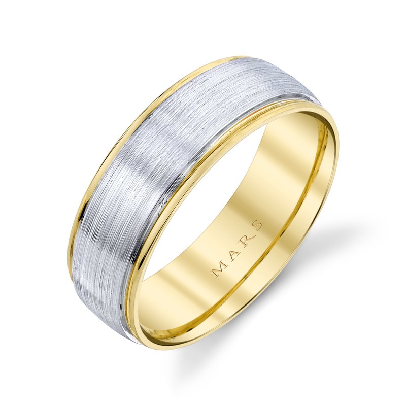 Men's 7mm Two Tone Brushed Wedding Band