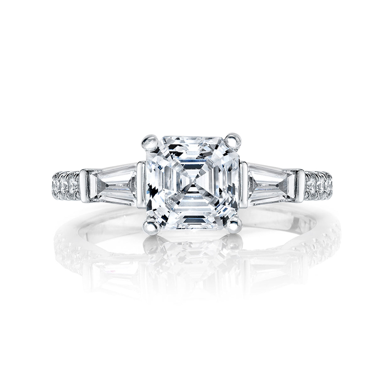 Mars Asscher Three-stone Engagement Ring