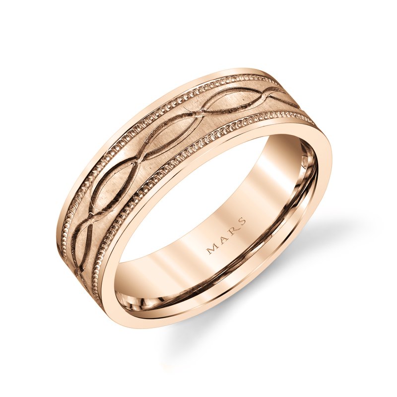 Men's Infinity Grooved with Milgrain Edge Wedding Band