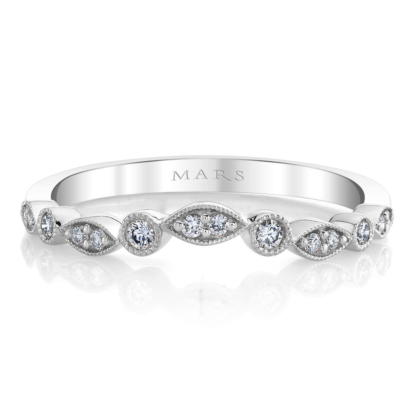 14K White Gold Olive Twist Band