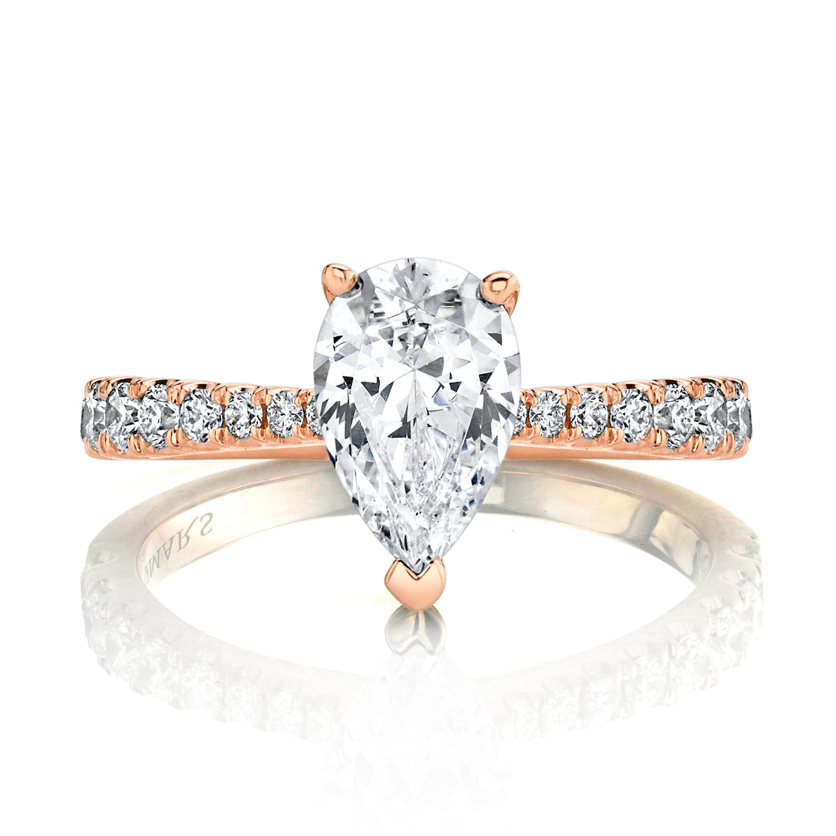 Mars Pear Engagement Ring 14K Rose Gold