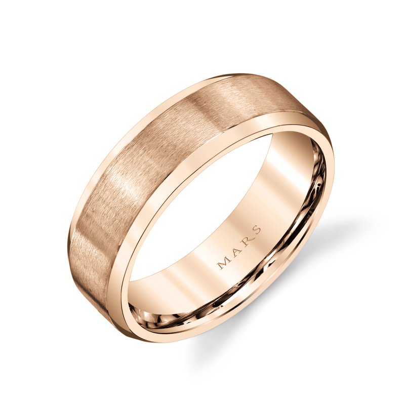 Men's 7mm Brushed Finish with Beveled Edge Wedding Band