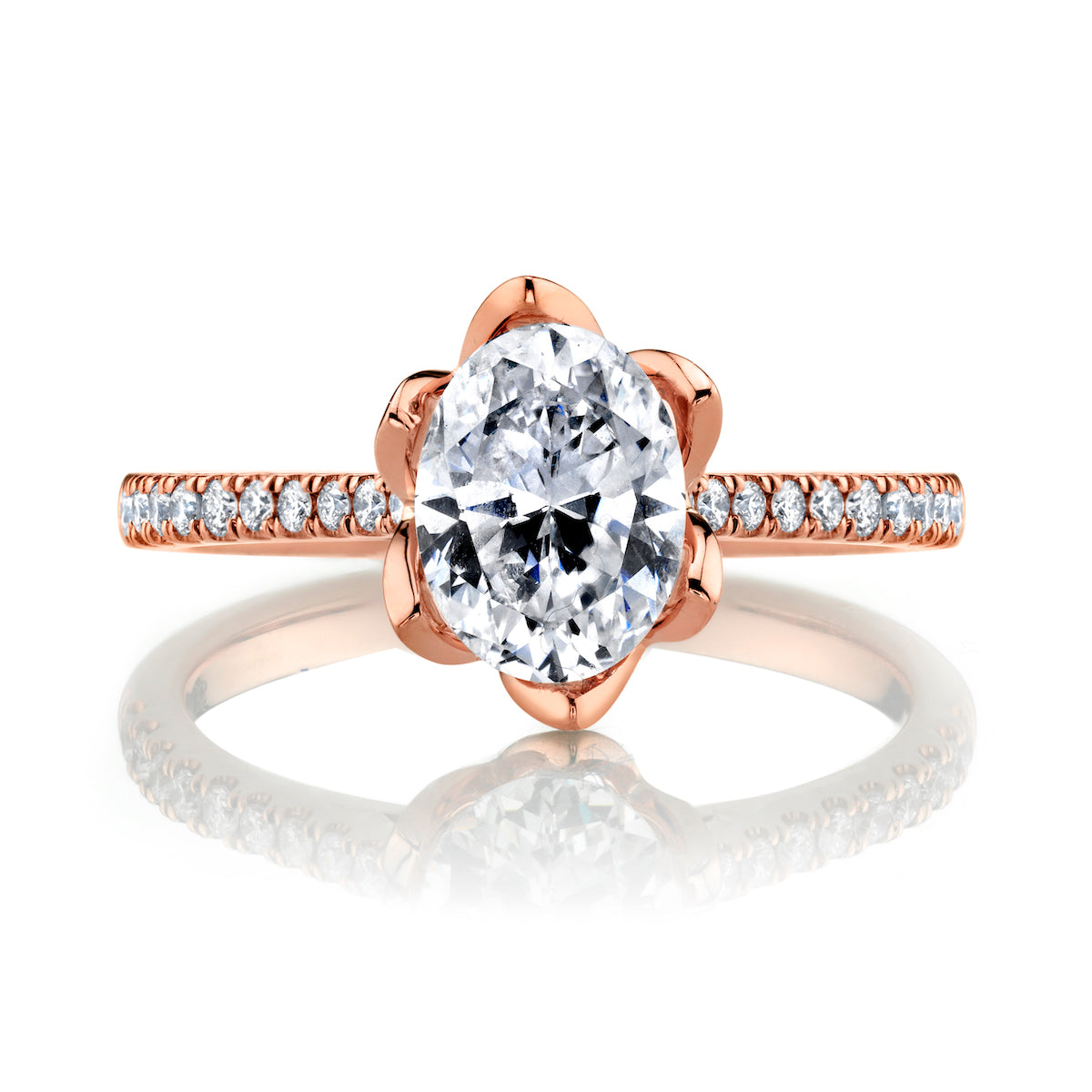 Mars Oval Engagement Ring 14K Rose Gold