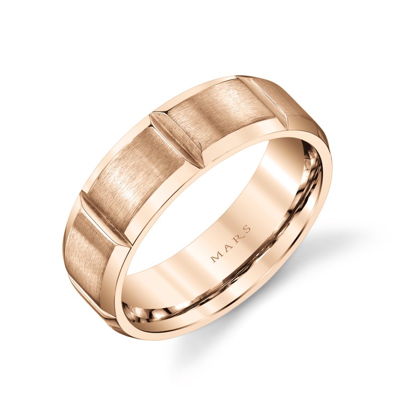 Men's 7mm Brick Style with Shiny Beveled Edge Wedding Band