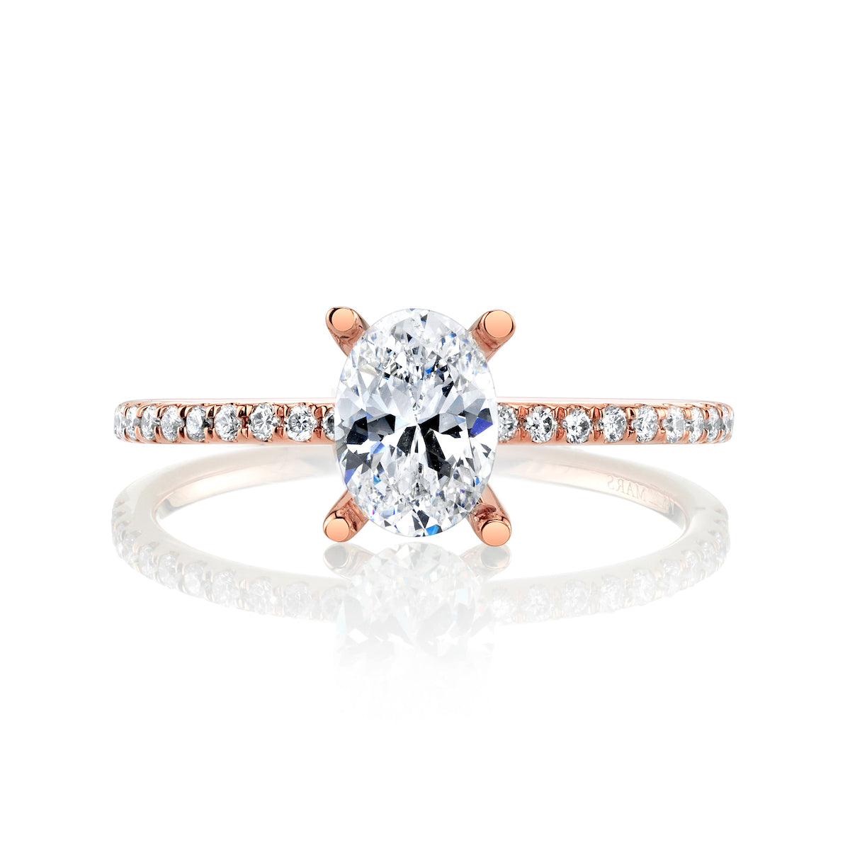 Mars Oval Engagement Ring 14K Rose Gold